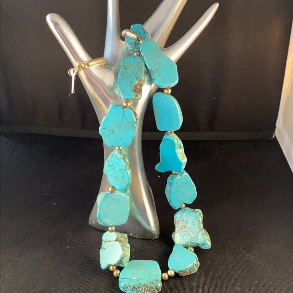 Navajo made Sterling silver & Turquoise necklace - Picture 1 of 8